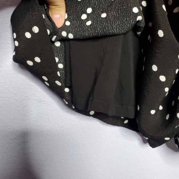 Urban Outfitters Jackson Black White Polka Dot Print Strapless Wide Leg Jumpsuit - Picture 10 of 12